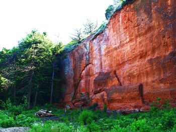 Old built structure with trees in background
