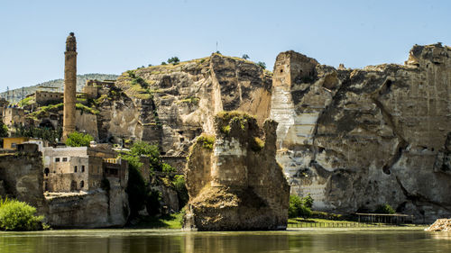 Low angle view of fort