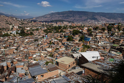 View over the city of medellin from one of the viewpoints at the famous comuna 13