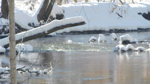 View of frozen lake