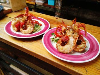 Close-up of food on table