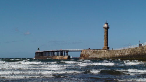 View of sea against clear sky