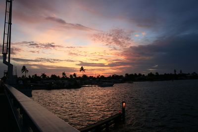 Scenic view of sea at sunset