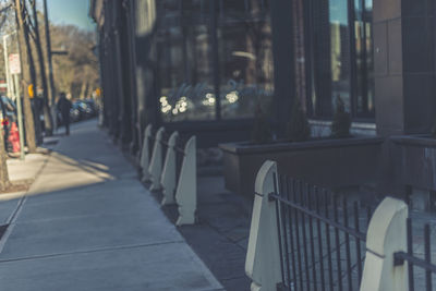 Close-up of street in city