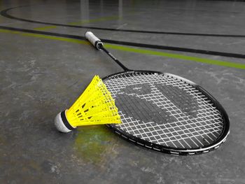 High angle view of yellow pipe