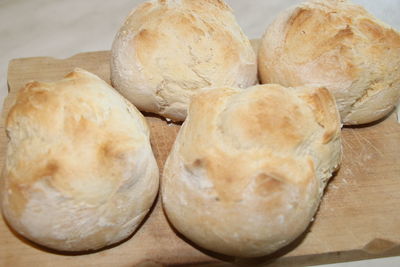 High angle view of bread on table