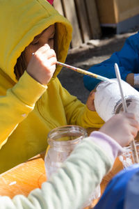 Close-up of man holding drink