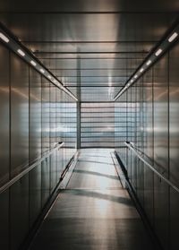 Jet bridge at airport vanishing point