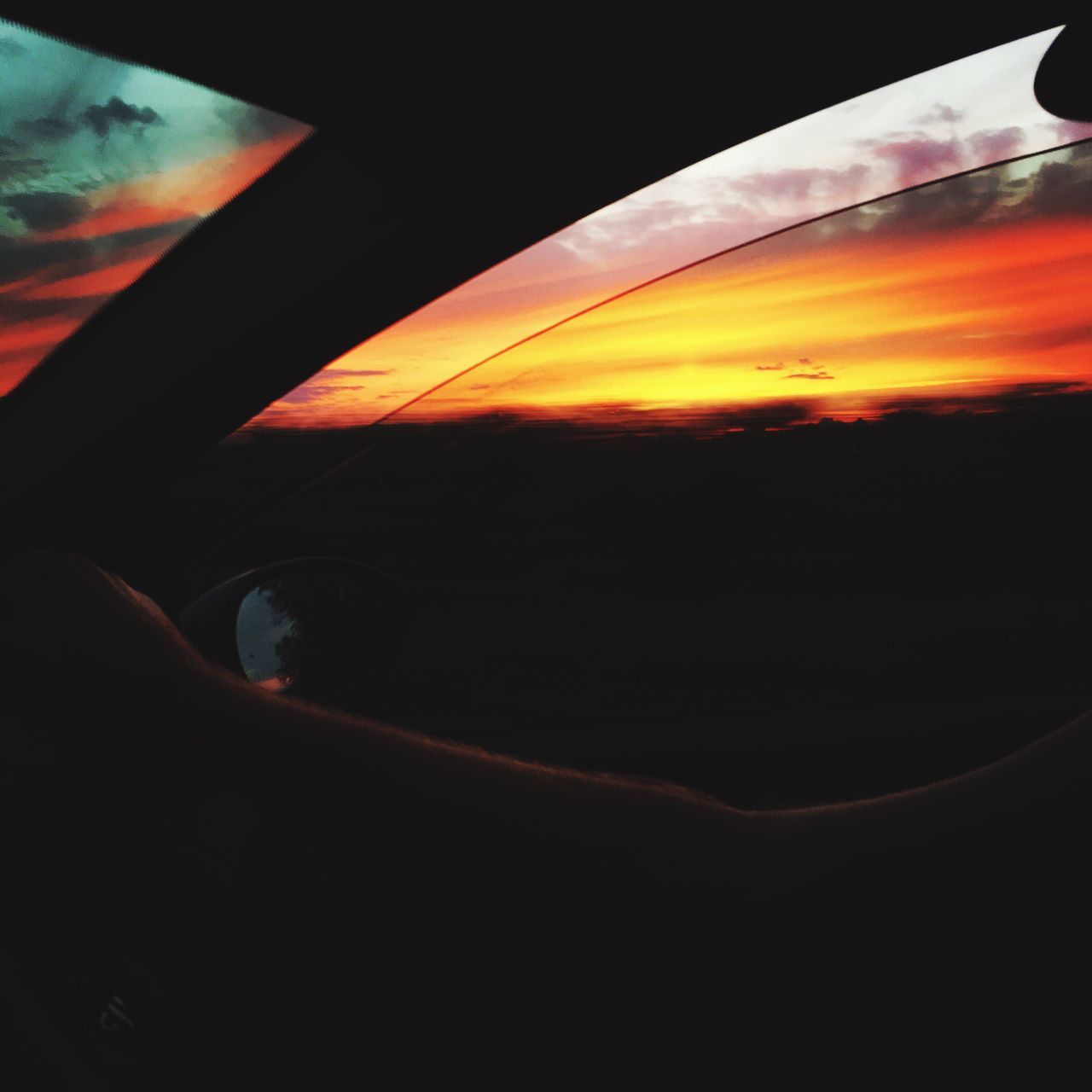 transportation, mode of transport, sunset, cloud - sky, sky, orange color, scenics, nature, flying, no people, beauty in nature, full frame, red, multi colored