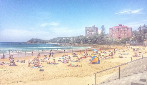 View of sea against clear sky