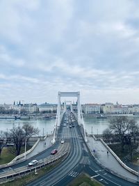 High angle view of bridge over river