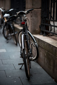 Bicycle parked on footpath