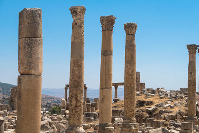 Old ruins against blue sky