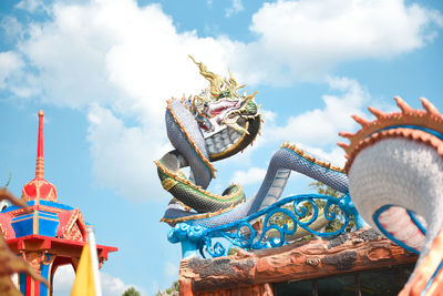 Low angle view of temple against sky