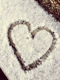 Close-up of heart shape on wall