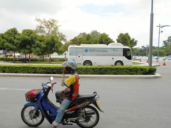 Cars parked on street