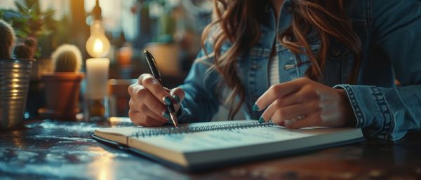 Midsection of woman using laptop on table