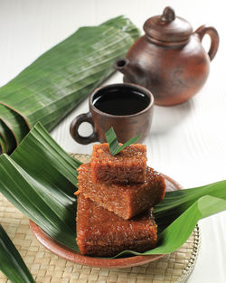 Wajik is traditional indonesian snack made with steamed sticky glutinous rice 