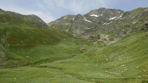 Scenic view of mountains against sky
