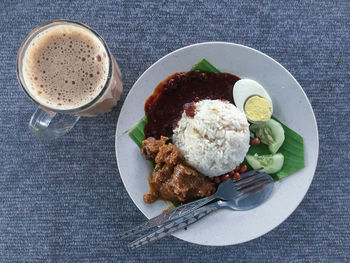 Close-up of food in plate on table