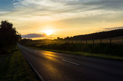 View of road at sunset