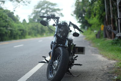 Motorcycle on roadside