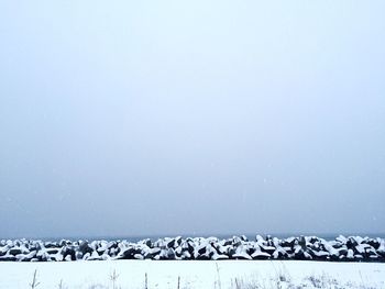 Scenic view of snow covered landscape