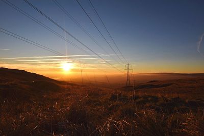 Scenic view of landscape against sky during sunset