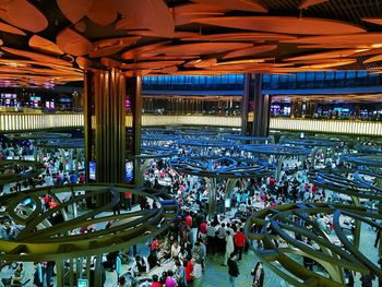 Crowd in modern building