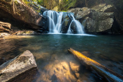 Scenic view of waterfall