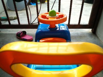 Close-up of toy on table at restaurant
