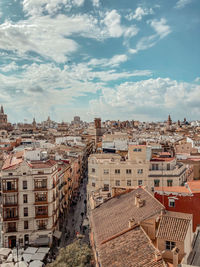 High angle view of townscape against sky