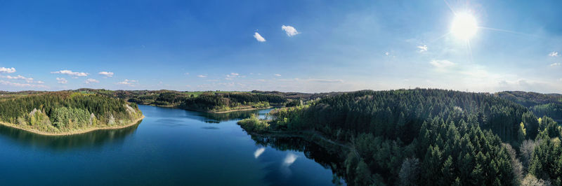 Panoramic view of river against sky