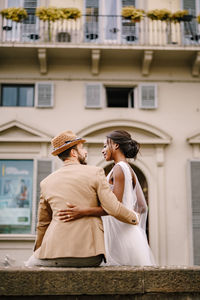 Full length of couple on road 