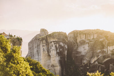 Scenic view of cliff against sky