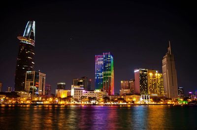 Illuminated city at night