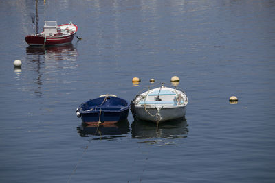 High angle view of boat in sea