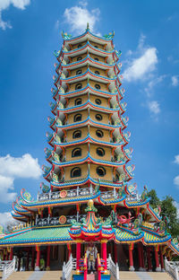 Low angle view of traditional building against sky