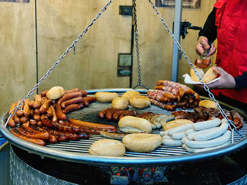 Variety of food for sale at market stall