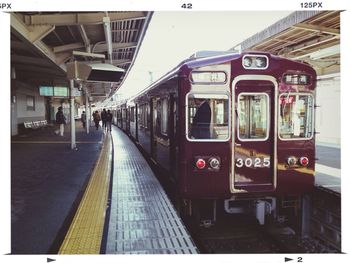 Train at railroad station platform