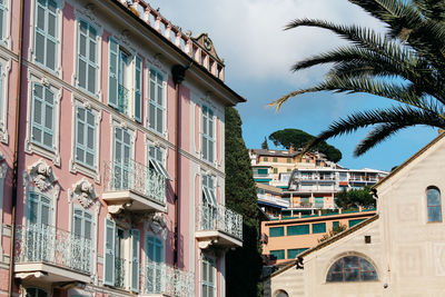 Low angle view of buildings in town