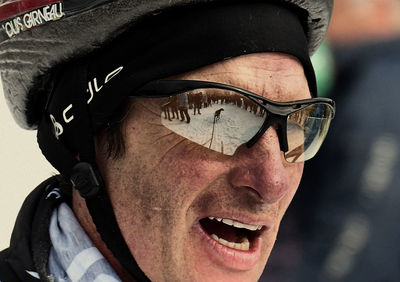 Close-up portrait of man wearing sunglasses