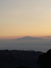 Silhouette of mountains at sunset