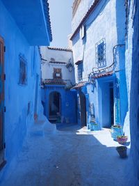 High angle view of chefchaouen,  the blue city in morocco 