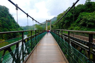 Wooden bridge  to shifen waterfall,taiwan 