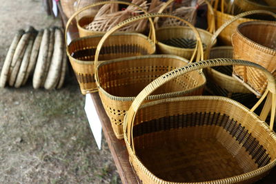 Close-up of wicker basket