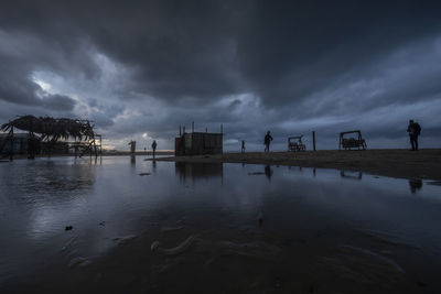 A building under construction that receives rain before it is completed