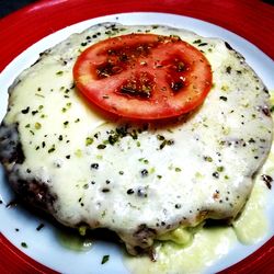 Close-up of breakfast served in plate