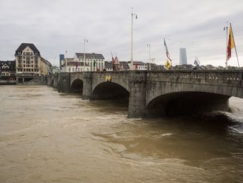 Arch bridge over river