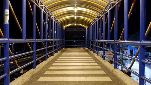 Empty footbridge in building